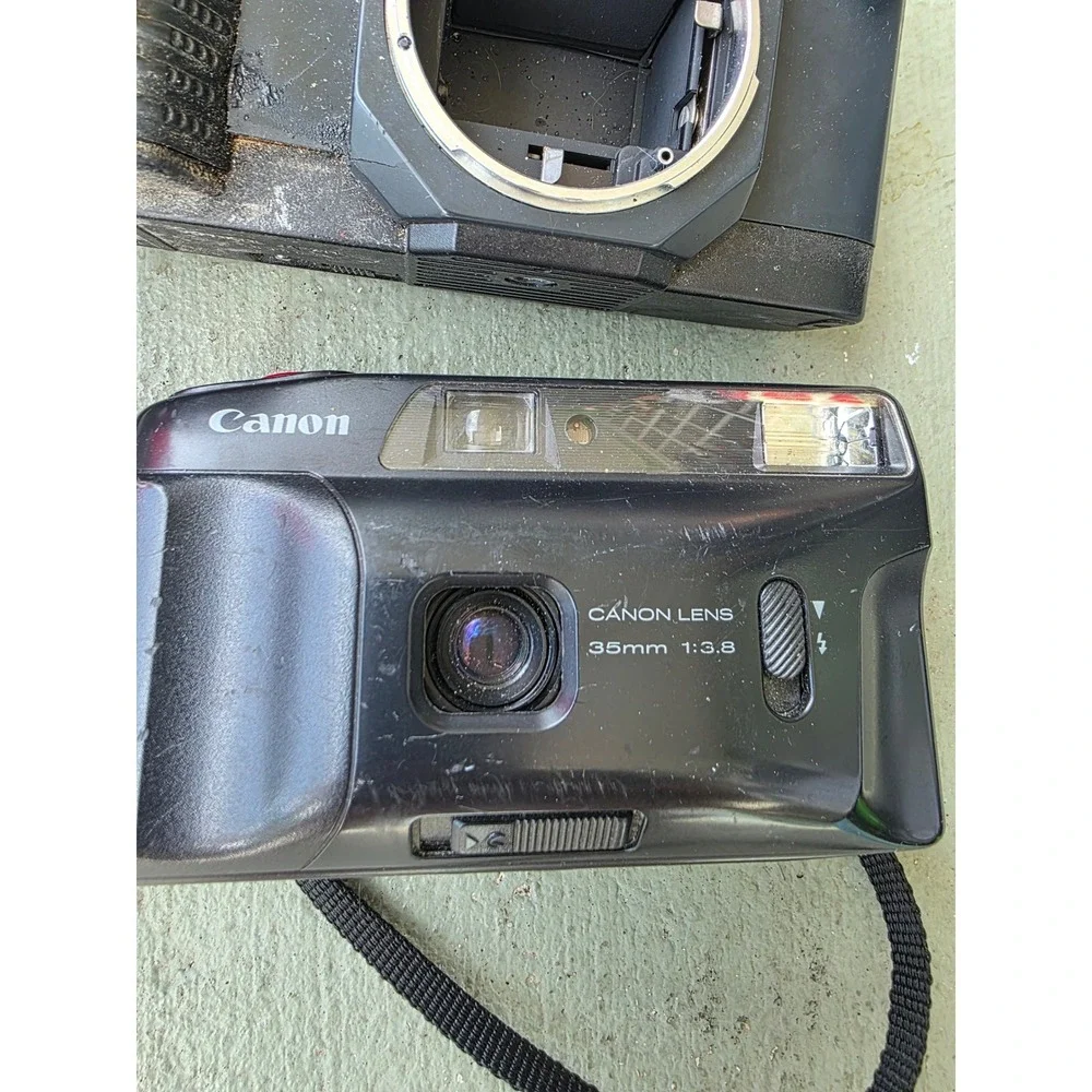 Vintage Camera Lot Canon T70 Fujifilm FinePix 3800 Kodak EasyShare Snappy Z2‎